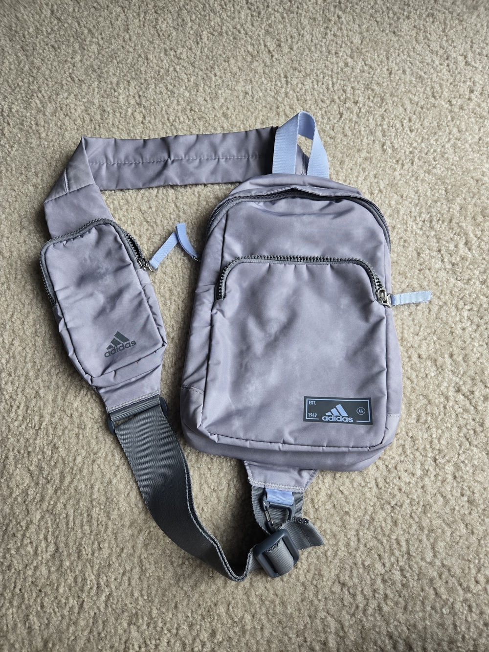 adidas Crossbody Sling Bag - Grayish With White Mixed In
